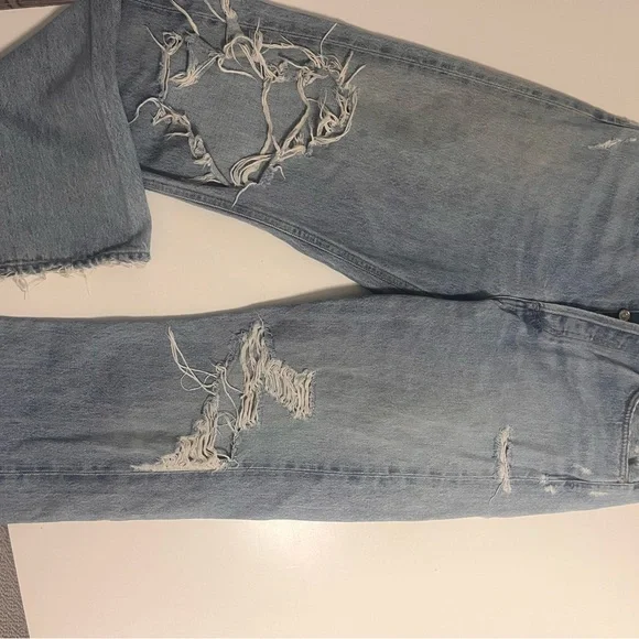 Agolde Mid Rise Light Blue Jeans - Picture 6 of 6